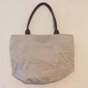 Canvas and leather tote bag